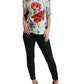 Dolce & Gabbana Multicolor Floral Cotton Round Neck Blouse Top