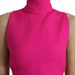 Dolce & Gabbana Pink Turtle Neck Backless Top