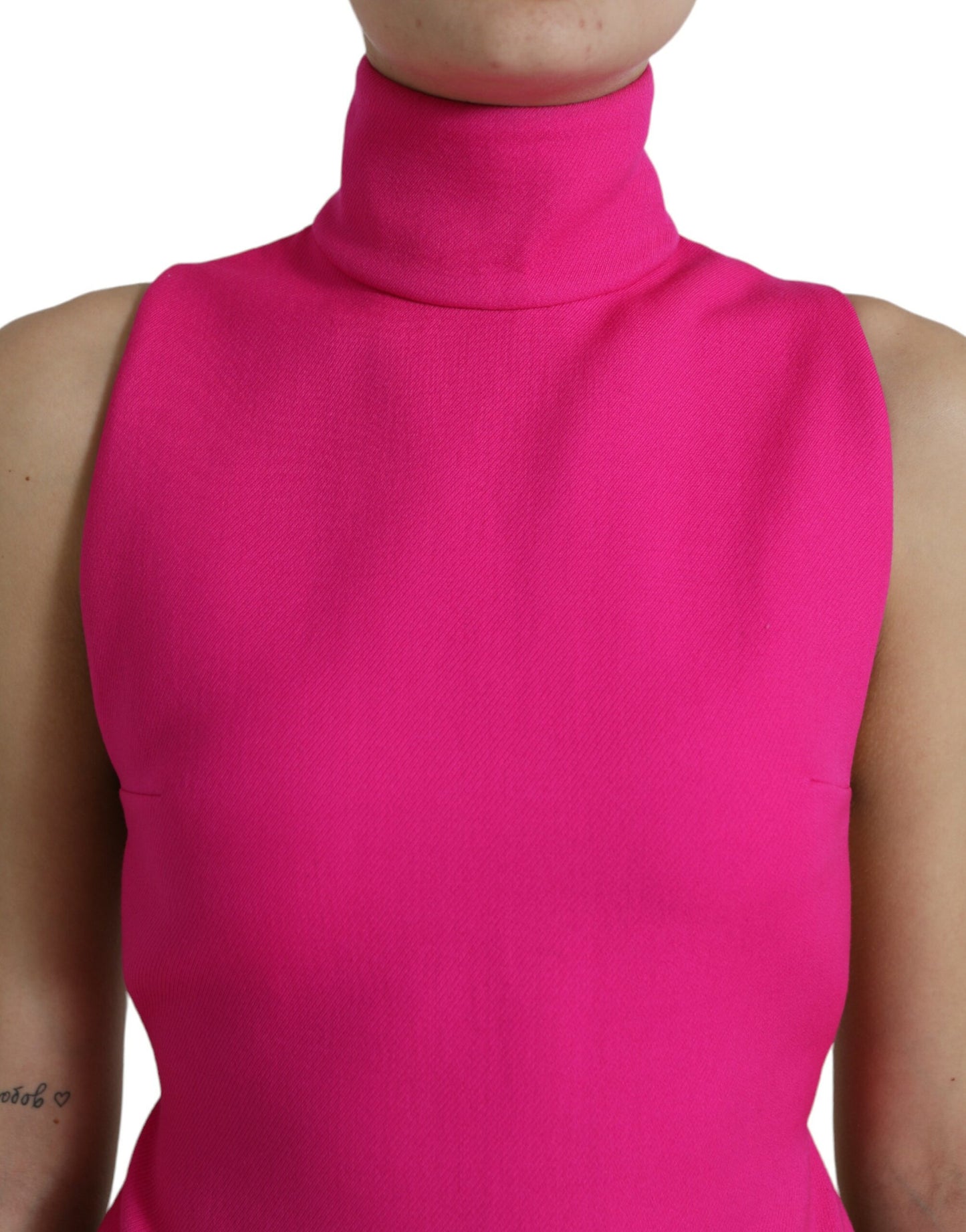 Dolce & Gabbana Pink Turtle Neck Backless Top