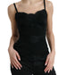 Dolce & Gabbana Black Silk Stretch Lace Sleeveless Tank Top