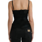 Dolce & Gabbana Black Silk Stretch Lace Sleeveless Tank Top