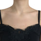 Dolce & Gabbana Black Silk Stretch Lace Sleeveless Tank Top