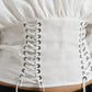 Dolce & Gabbana White Corset Cropped Long Sleeves Top