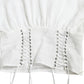 Dolce & Gabbana White Corset Cropped Long Sleeves Top