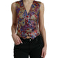 Dolce & Gabbana Multicolor Jacquard Button Vest Top