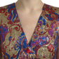 Dolce & Gabbana Multicolor Jacquard Button Vest Top