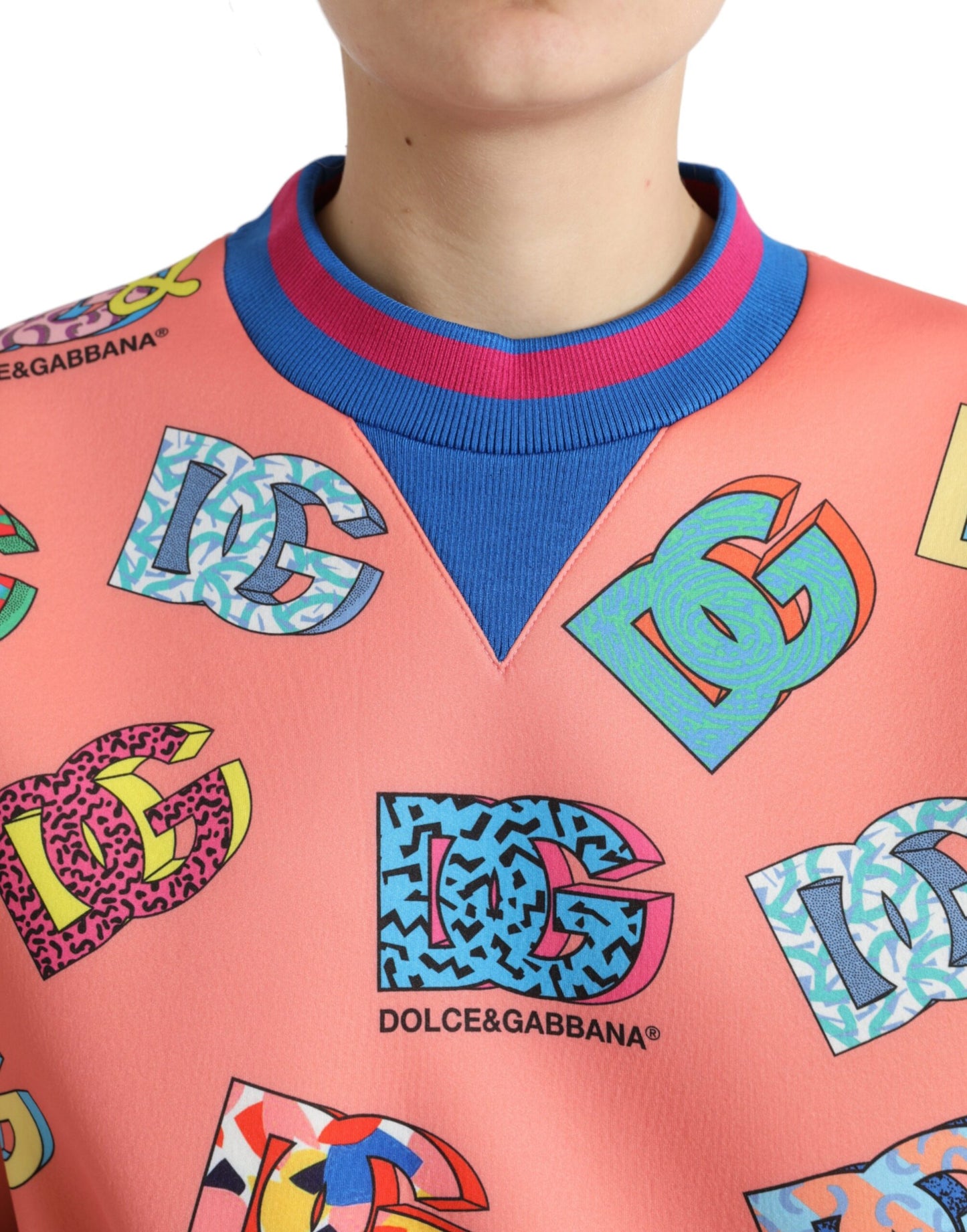 Dolce & Gabbana Salmon Pink Logo Sweater