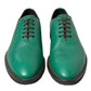 Dolce & Gabbana Green Leather Lace Up Oxford Dress Shoes