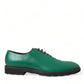 Dolce & Gabbana Green Leather Lace Up Oxford Dress Shoes