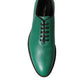 Dolce & Gabbana Green Leather Lace Up Oxford Dress Shoes