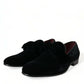 Dolce & Gabbana Black Velvet Loafers Formal Dress Shoes