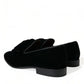 Dolce & Gabbana Black Velvet Loafers Formal Dress Shoes