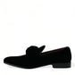 Dolce & Gabbana Black Velvet Loafers Formal Dress Shoes