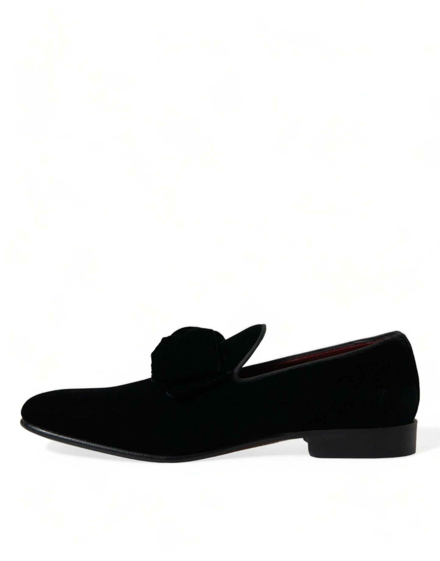 Dolce & Gabbana Black Velvet Loafers Formal Dress Shoes