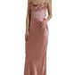 Dolce & Gabbana Pink Silk Spaghetti Straps Long Gown Dress