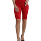 Dolce & Gabbana Red Stretch High Waist Cropped Leggings Pants