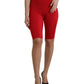 Dolce & Gabbana Red Stretch High Waist Cropped Leggings Pants