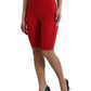 Dolce & Gabbana Red Stretch High Waist Cropped Leggings Pants