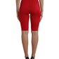 Dolce & Gabbana Red Stretch High Waist Cropped Leggings Pants