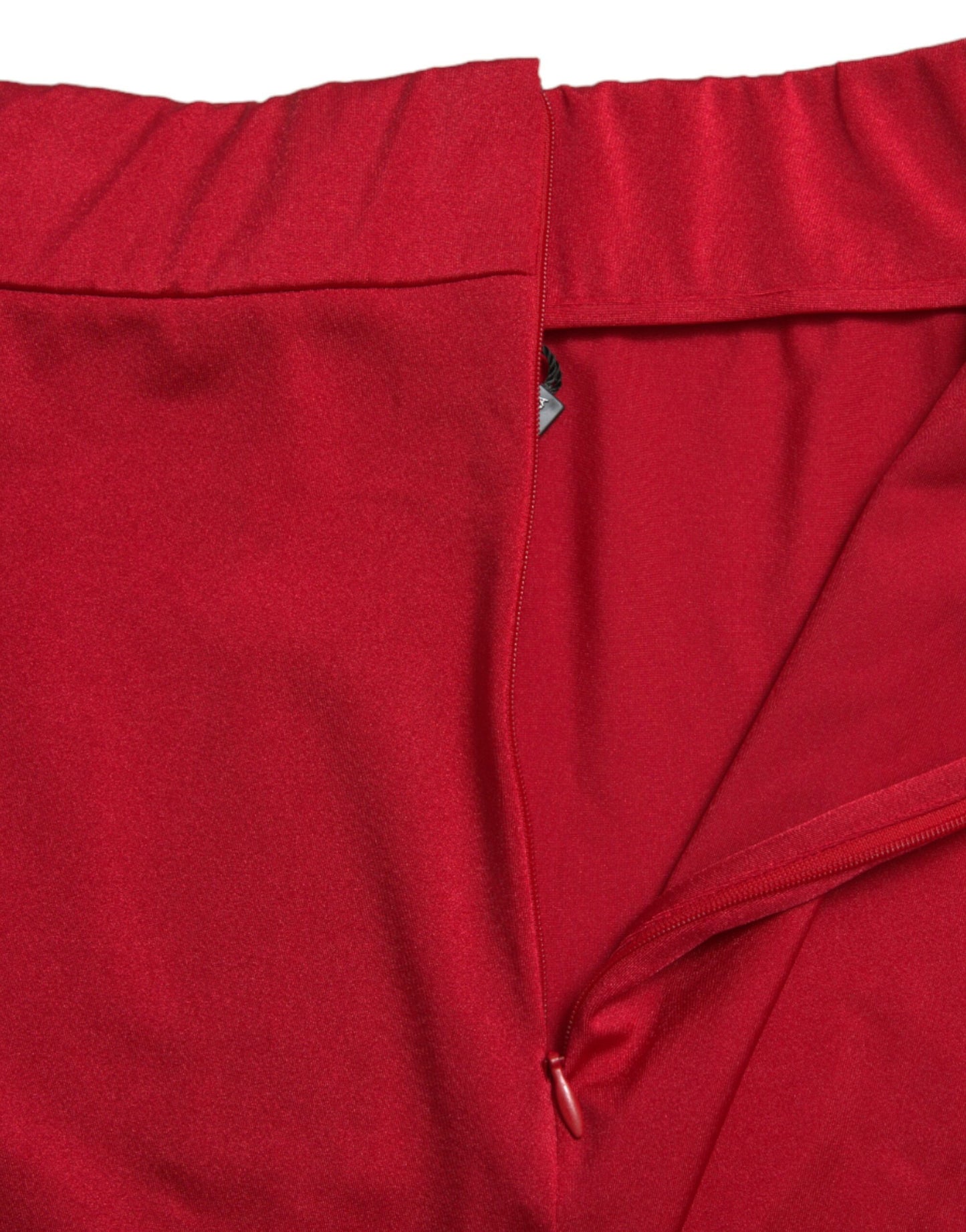 Dolce & Gabbana Red Stretch High Waist Cropped Leggings Pants