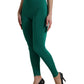 Dolce & Gabbana Green Nylon Stretch Slim Leggings Pants