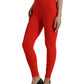 Dolce & Gabbana Red Nylon Stretch Slim Leggings Pants