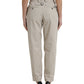 Dolce & Gabbana Beige Cotton High Waist Tapered Pants