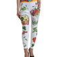 Dolce & Gabbana White Vegetables High Waist Leggings Pants