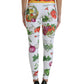 Dolce & Gabbana White Vegetables High Waist Leggings Pants