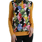 Dolce & Gabbana Yellow Multicolor Patchwork Cashmere Henley Sweater