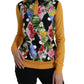 Dolce & Gabbana Yellow Multicolor Patchwork Cashmere Henley Sweater