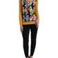 Dolce & Gabbana Yellow Multicolor Patchwork Cashmere Henley Sweater