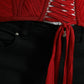 Dolce & Gabbana Red Silk Waist Lace Up Corset Belt