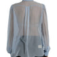 Dolce & Gabbana Blue Sheer Ascot Collar Blouse