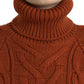 Dolce & Gabbana Brown Wool Knit Turtleneck Pullover Sweater