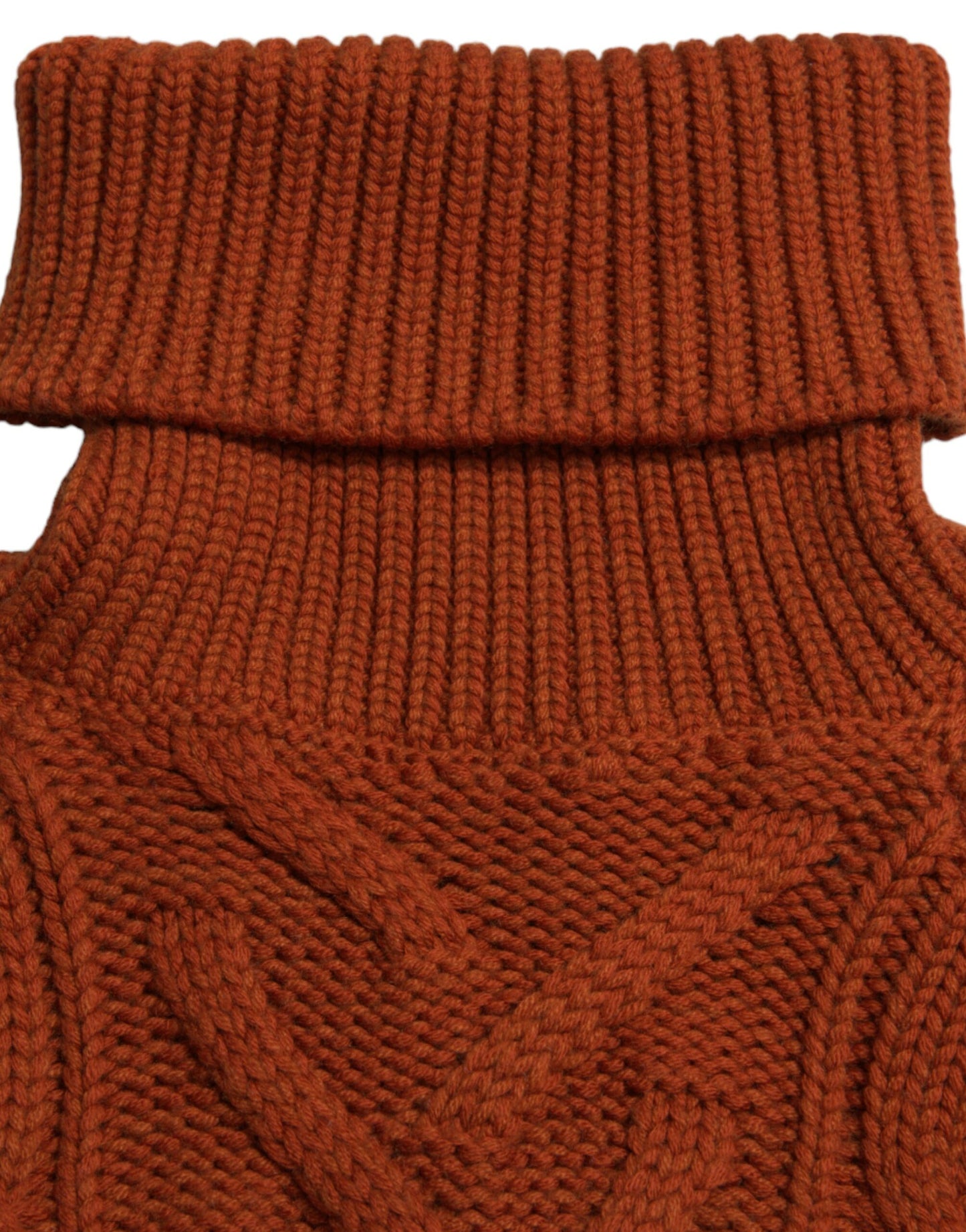 Dolce & Gabbana Brown Wool Knit Turtleneck Pullover Sweater