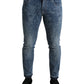 Dolce & Gabbana Blue Washed Skinny Cotton Stretch Denim Jeans