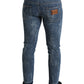 Dolce & Gabbana Blue Washed Skinny Cotton Stretch Denim Jeans