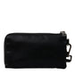 Dolce & Gabbana Black Nylon Logo Plaque Keyring Pouch Clutch Bag