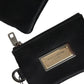 Dolce & Gabbana Black Nylon Logo Plaque Keyring Pouch Clutch Bag