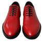 Dolce & Gabbana Red Leather Lace Up Oxford Men Dress Shoes