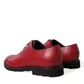 Dolce & Gabbana Red Leather Lace Up Oxford Men Dress Shoes