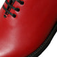 Dolce & Gabbana Red Leather Lace Up Oxford Men Dress Shoes