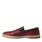 Dolce & Gabbana Red Sequined Loafers Slippers Men Shoes