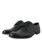 Dolce & Gabbana Black Leather Lace Up Men Dress Derby Shoes