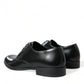 Dolce & Gabbana Black Leather Lace Up Men Dress Derby Shoes