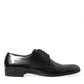 Dolce & Gabbana Black Leather Lace Up Men Dress Derby Shoes