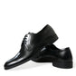 Dolce & Gabbana Black Leather Lace Up Men Dress Derby Shoes