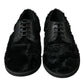 Dolce & Gabbana Black Fur Leather Lace Up Derby Dress Shoes