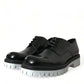 Dolce & Gabbana Black White Leather Lace Up Derby Dress Shoes